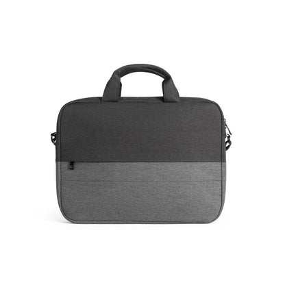 GENOA promotional laptop bag in grey (detail view) with custom logo branding