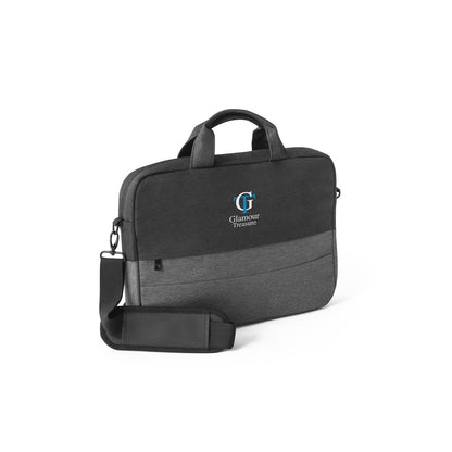 GENOA promotional laptop bag in grey with custom logo branding
