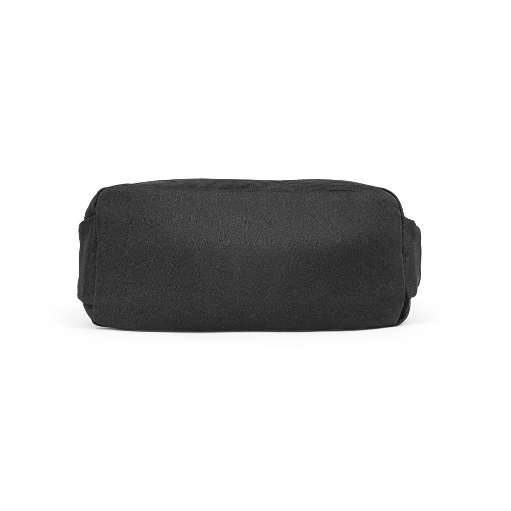 DELFOS POUCH promotional travel bag in black (detail view) with custom logo branding