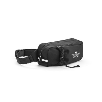 DELFOS POUCH promotional travel bag in black with custom logo branding