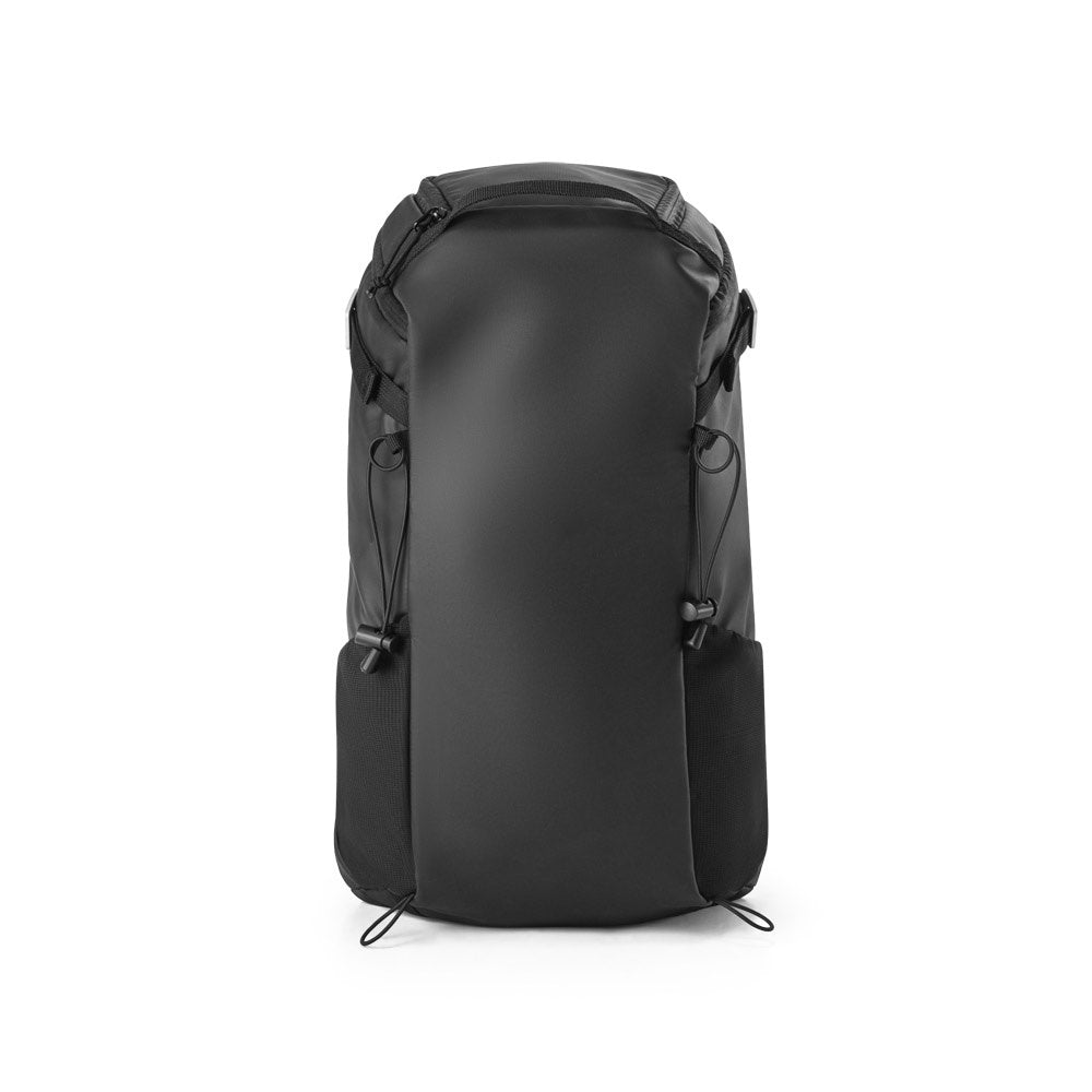 ALASCA promotional backpack in black (detail view) with custom logo branding
