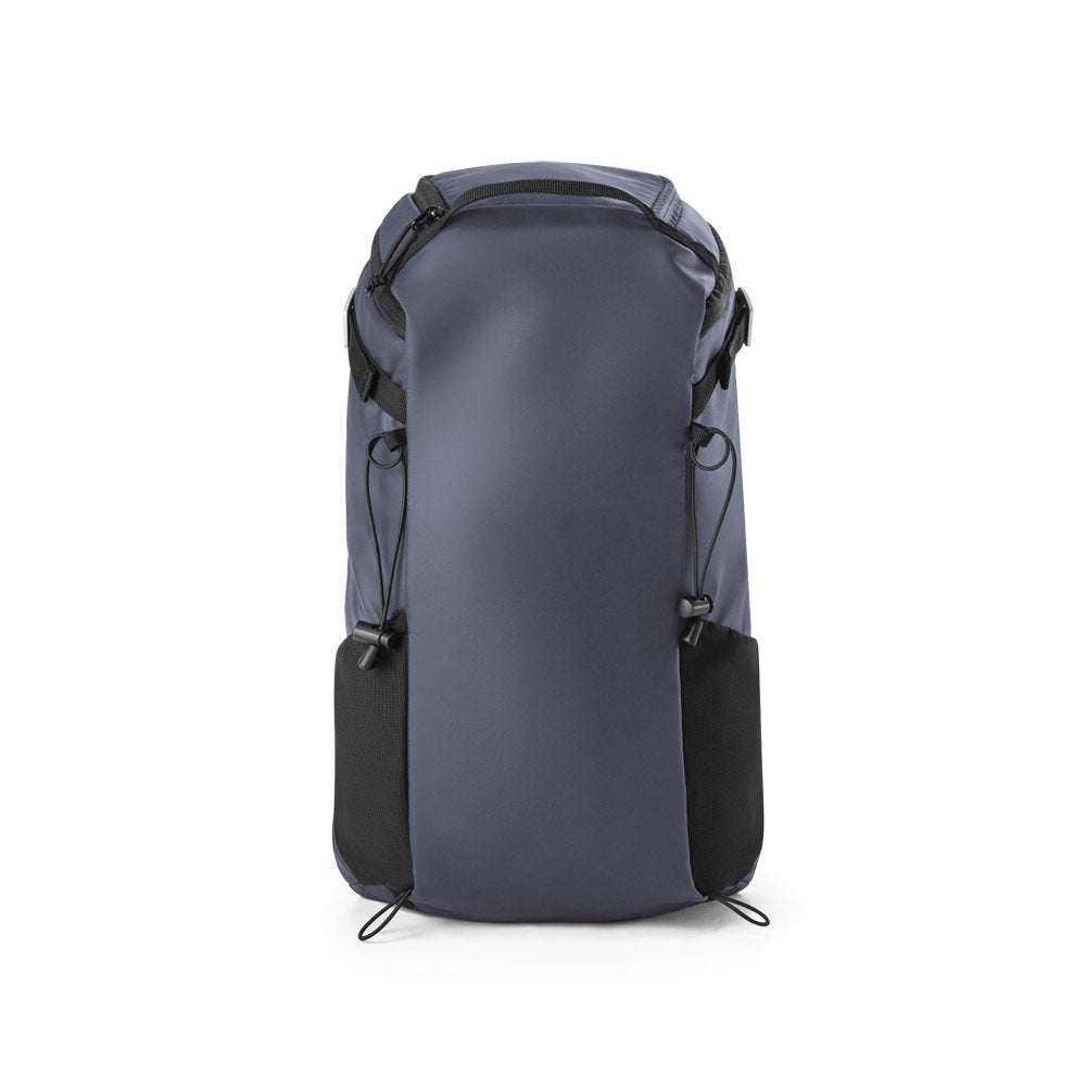 ALASCA promotional backpack in blue (detail view) with custom logo branding