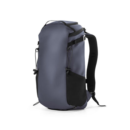ALASCA promotional backpack in blue with custom logo branding