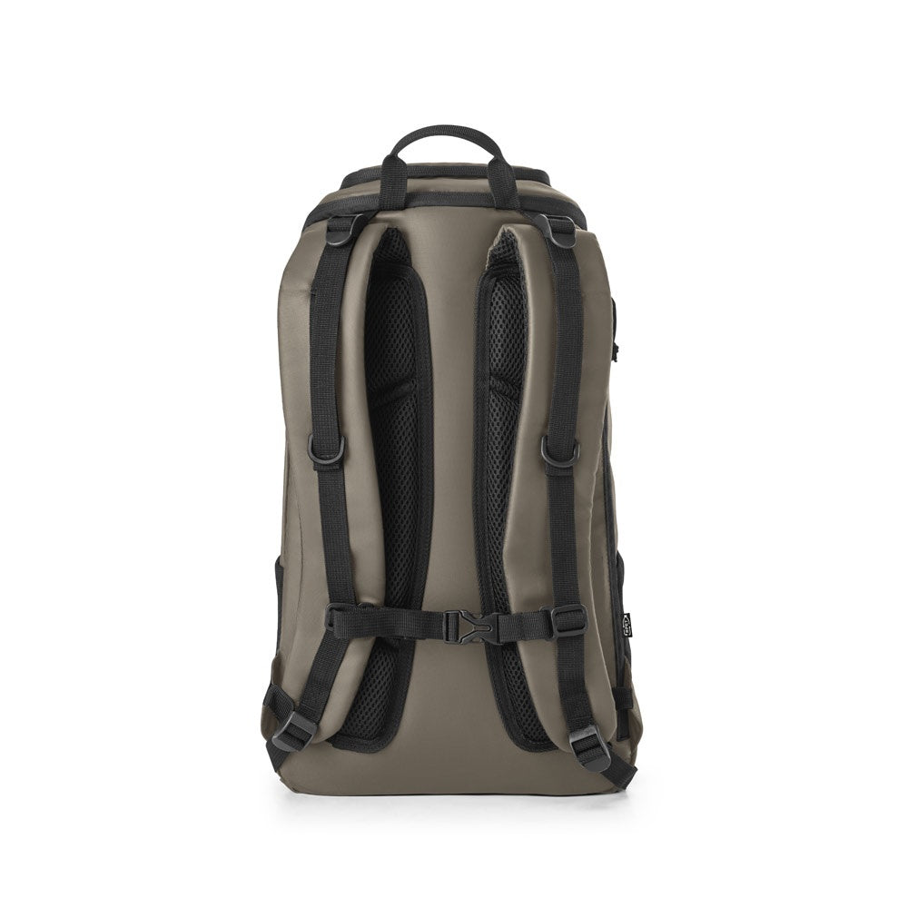 ALASCA promotional backpack in dark green (detail view) with custom logo branding