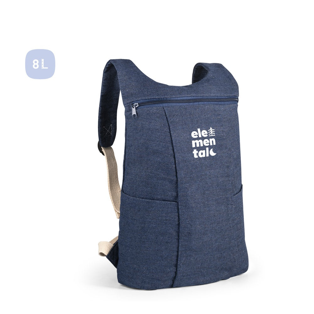 DENIM BPACK promotional backpack (complete set view) with custom logo branding