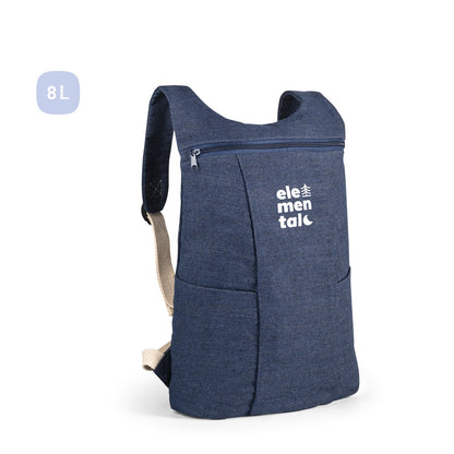 DENIM BPACK promotional backpack (complete set view) with custom logo branding