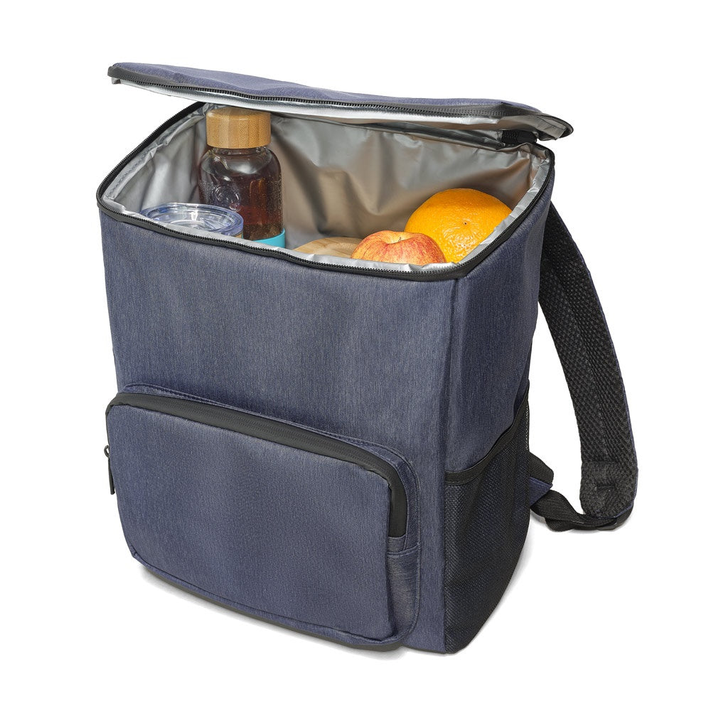 BOSTON COOLER promotional cooler bag in blue (detail view) with custom logo branding