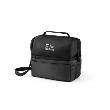 ZIPPERS COOLER promotional cooler bag in black with custom logo branding