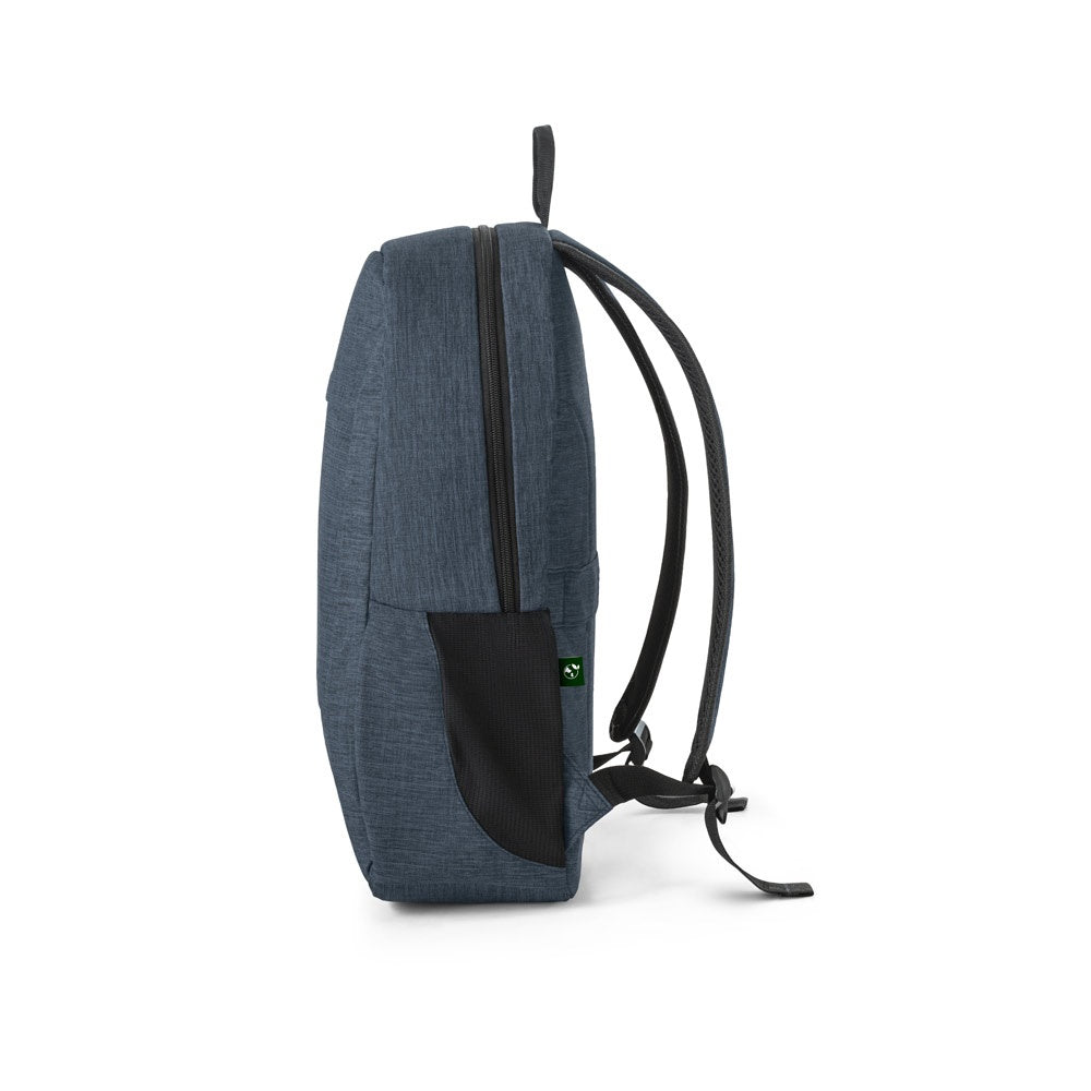 BUSINESS promotional laptop bag in blue (detail view) with custom logo branding