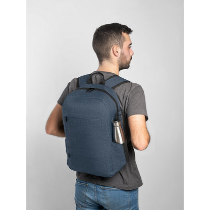 BUSINESS promotional laptop bag in blue with custom logo branding