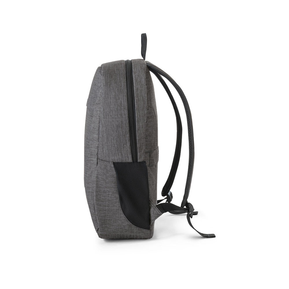 BUSINESS promotional laptop bag in dark grey (detail view) with custom logo branding