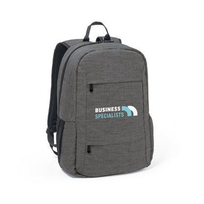 BUSINESS promotional laptop bag in dark grey with custom logo branding