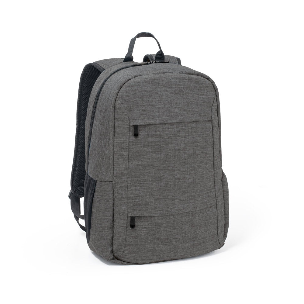 BUSINESS promotional laptop bag in dark grey with custom logo branding