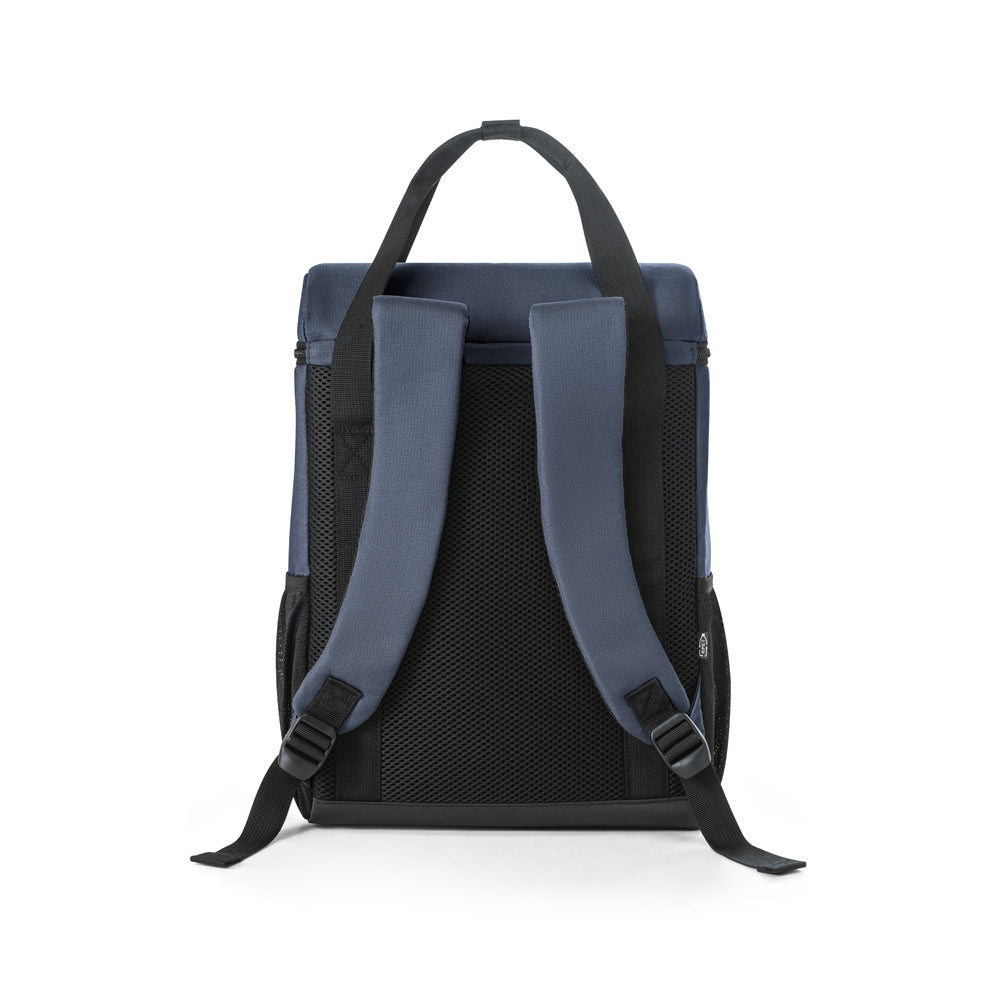 ROMA L promotional cooler bag in blue (detail view) with custom logo branding