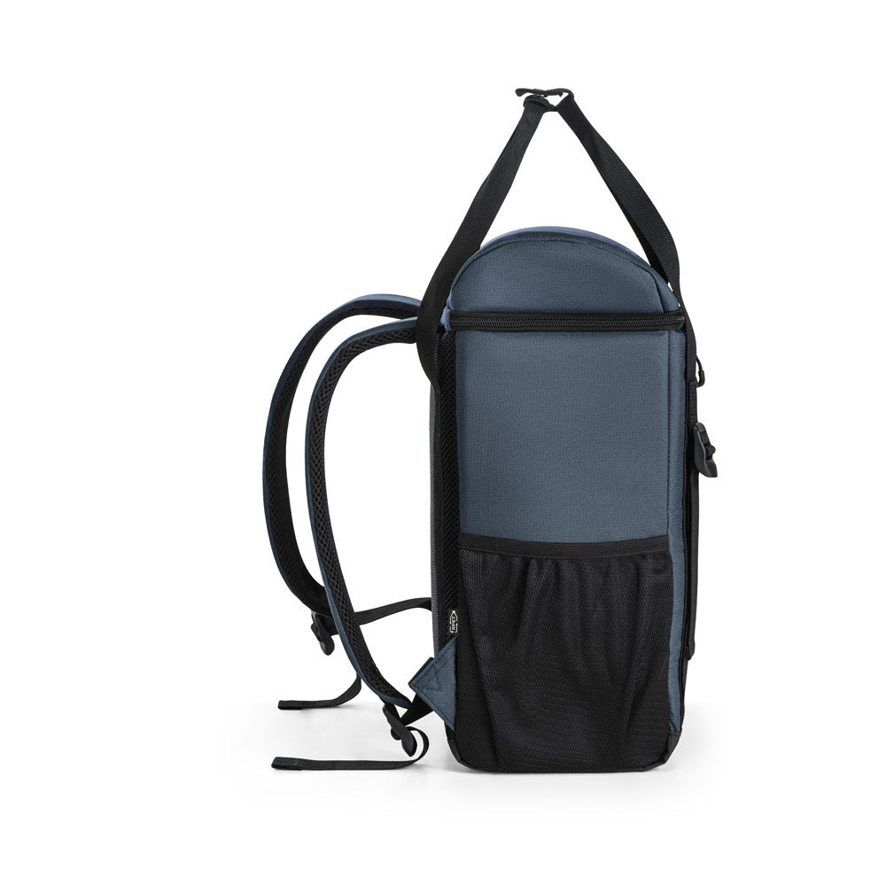 ROMA L promotional cooler bag in blue (detail view) with custom logo branding