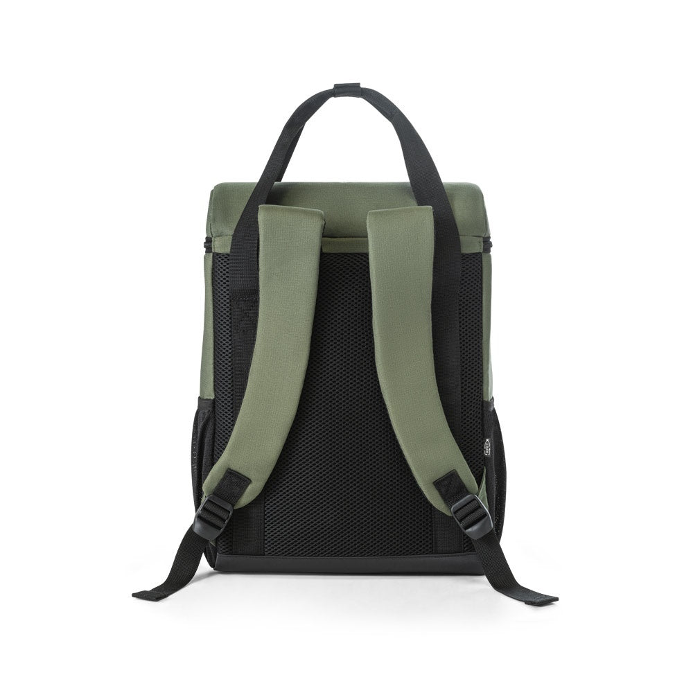 ROMA L promotional cooler bag in dark green (detail view) with custom logo branding