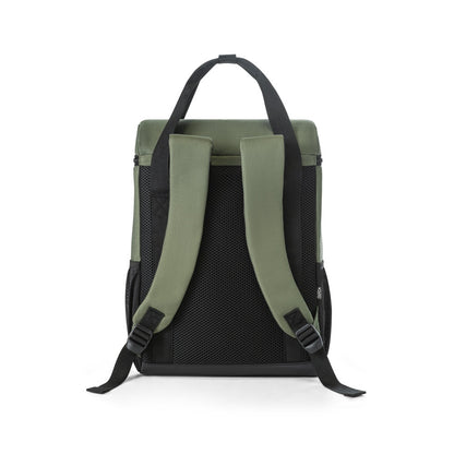ROMA L promotional cooler bag in dark green (detail view) with custom logo branding