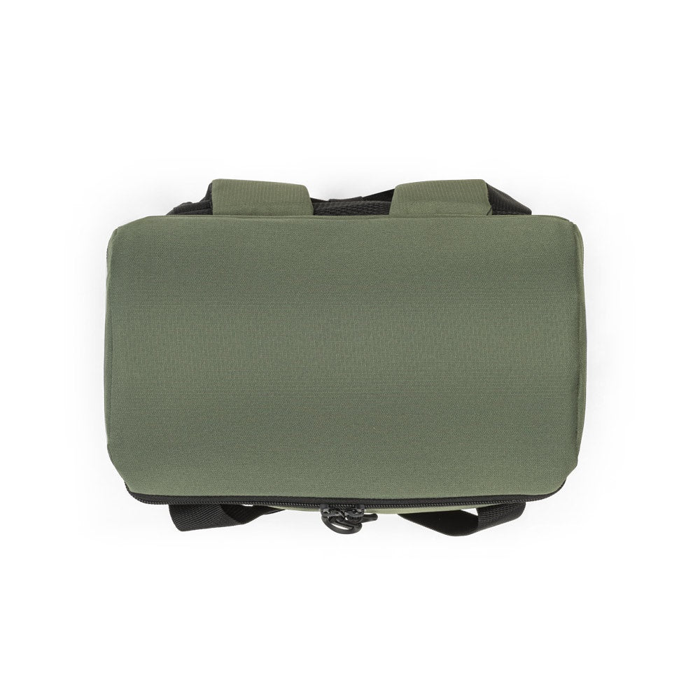 ROMA L promotional cooler bag in dark green (detail view) with custom logo branding