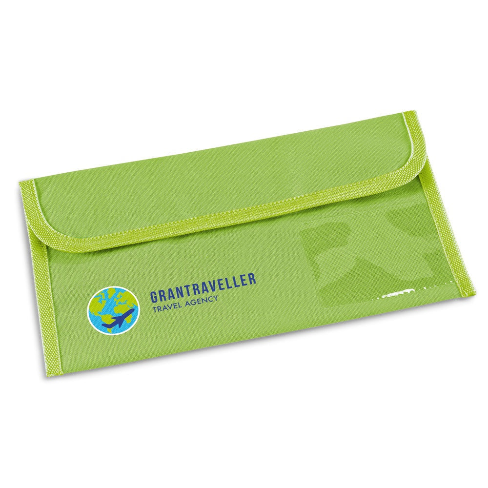 AIRLINE promotional travel accessory in light green with custom logo branding