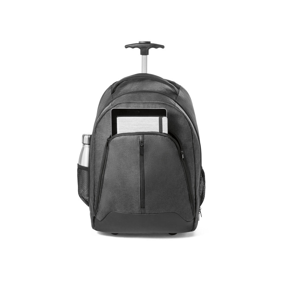 EINDHOVEN promotional laptop bag in dark grey (detail view) with custom logo branding