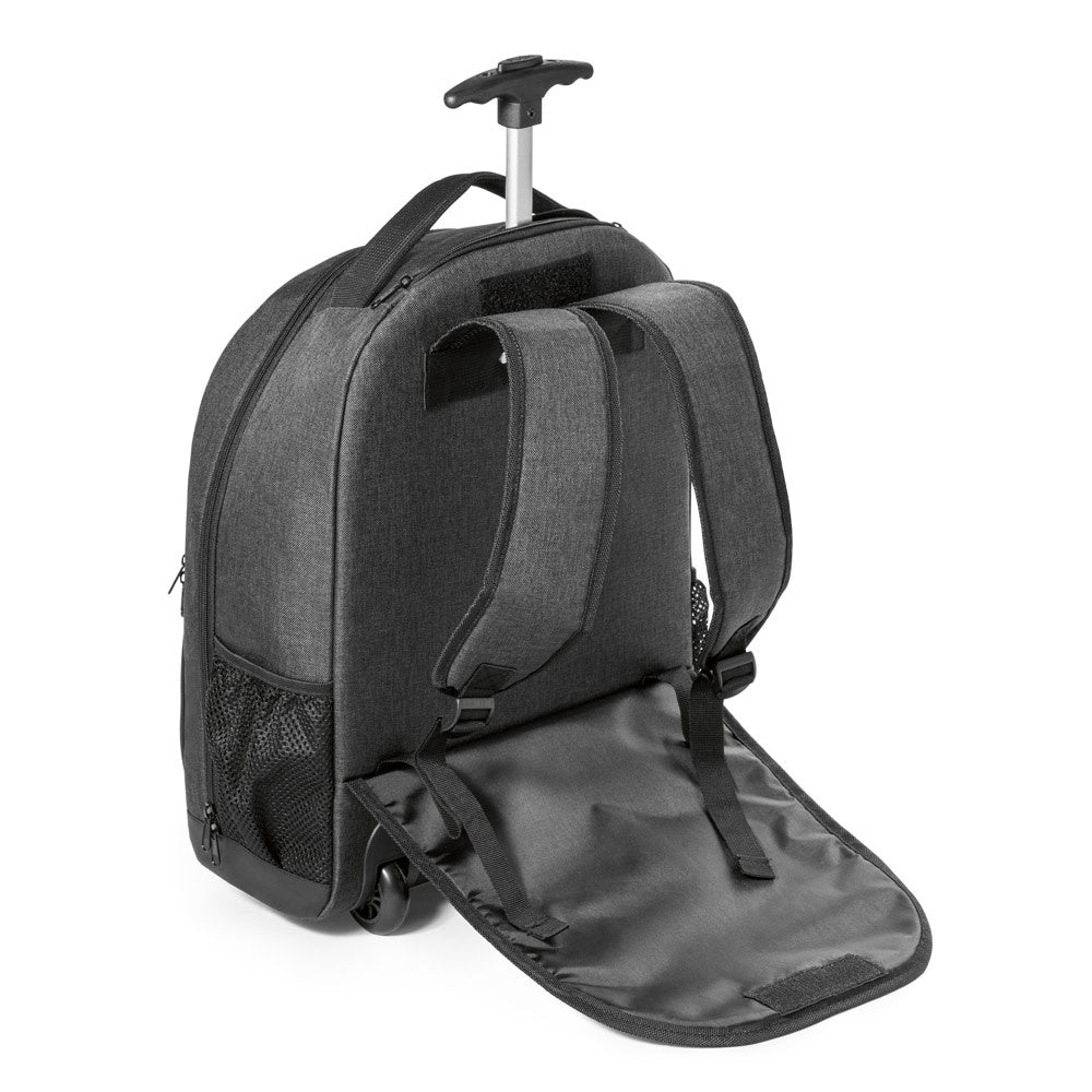 EINDHOVEN promotional laptop bag in dark grey (detail view) with custom logo branding