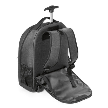EINDHOVEN promotional laptop bag in dark grey (detail view) with custom logo branding