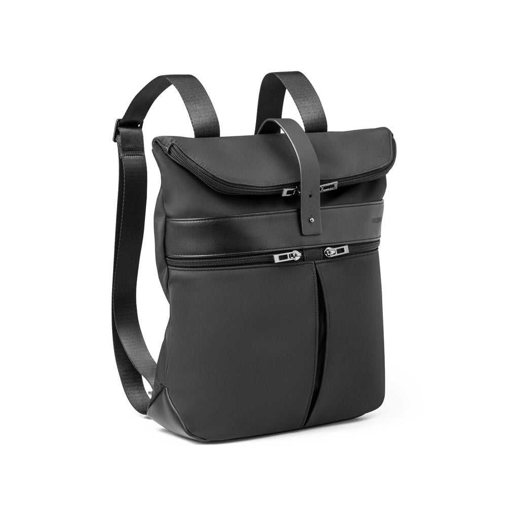 ROVER BACKPACK promotional backpack in black (detail view) with custom logo branding