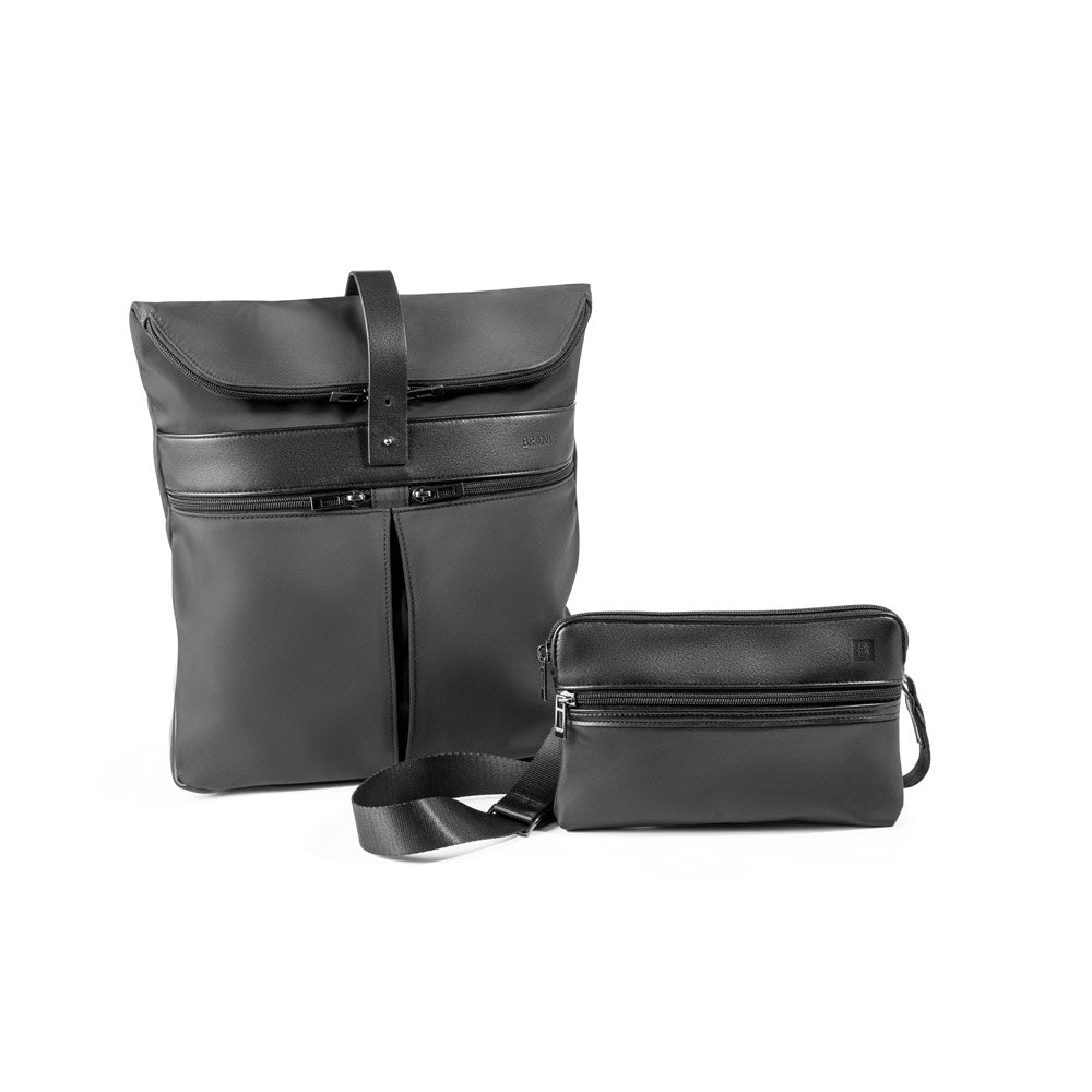 ROVER BACKPACK promotional backpack in black with custom logo branding