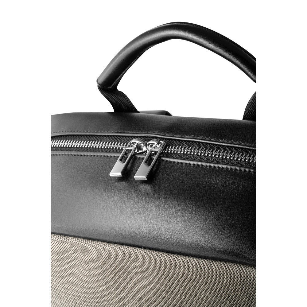DIVERGENT BACKPACK II promotional laptop bag in beige (detail view) with custom logo branding