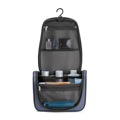 MILLI promotional travel accessory in blue (detail view) with custom logo branding