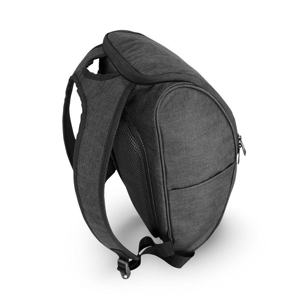 LUNAR promotional laptop bag in dark grey (detail view) with custom logo branding