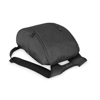 LUNAR promotional laptop bag in dark grey (detail view) with custom logo branding