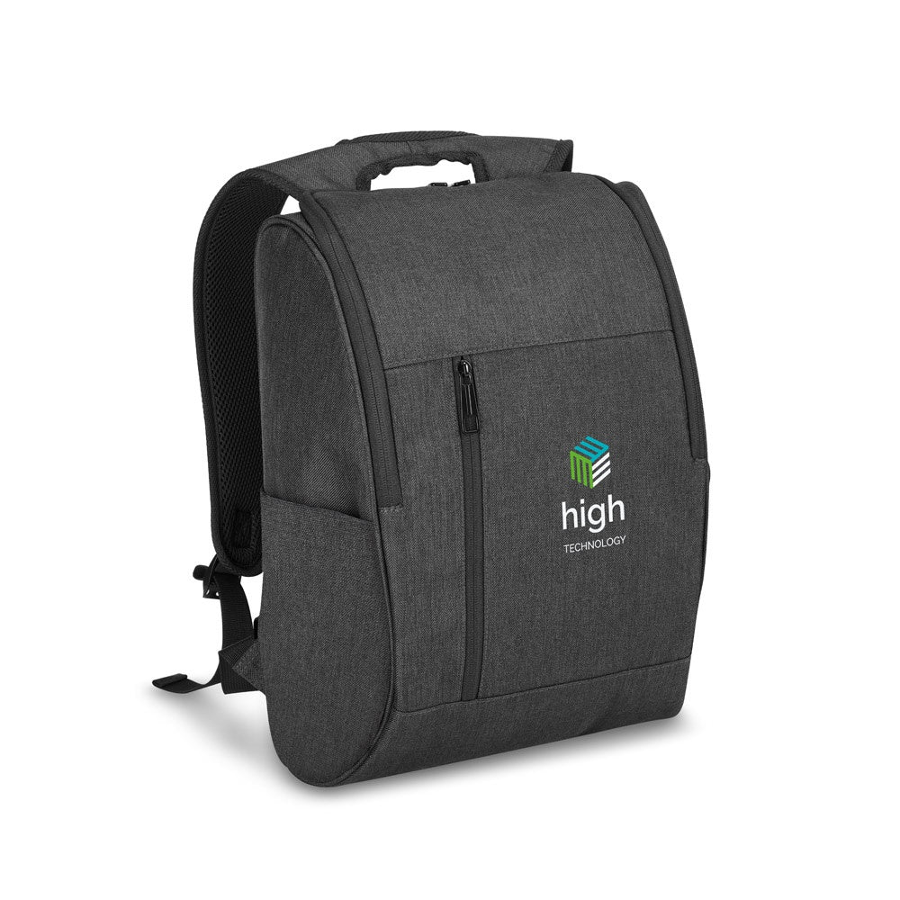 LUNAR promotional laptop bag in dark grey with custom logo branding