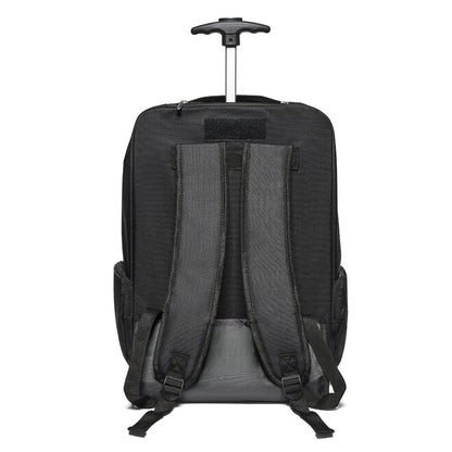 AVENIR promotional laptop bag in black (detail view) with custom logo branding