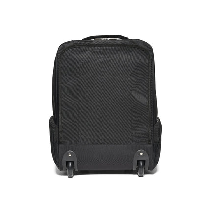 AVENIR promotional laptop bag in black (detail view) with custom logo branding