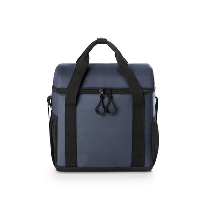 ROMA M promotional cooler bag in blue (detail view) with custom logo branding