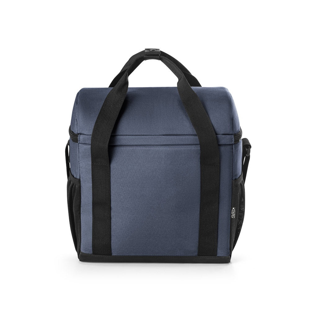 ROMA M promotional cooler bag in blue (detail view) with custom logo branding