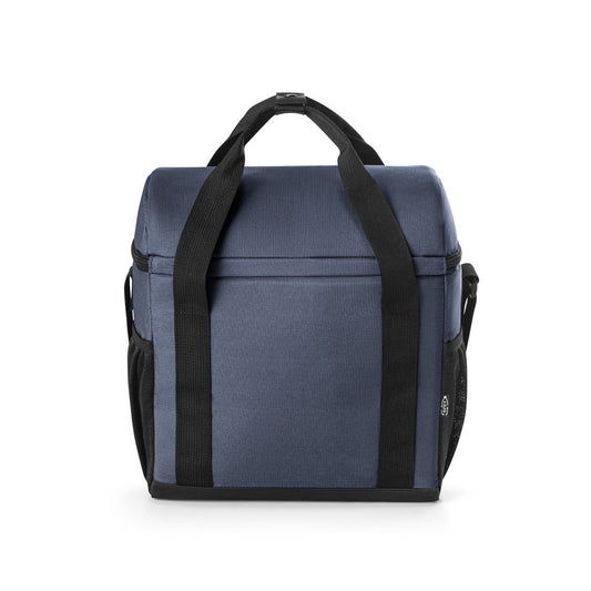 ROMA M promotional cooler bag in blue (detail view) with custom logo branding