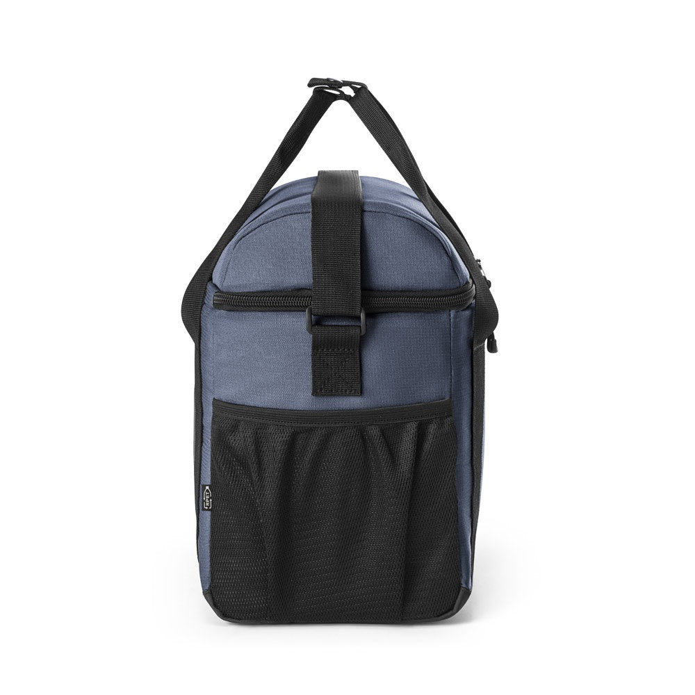 ROMA M promotional cooler bag in blue (detail view) with custom logo branding