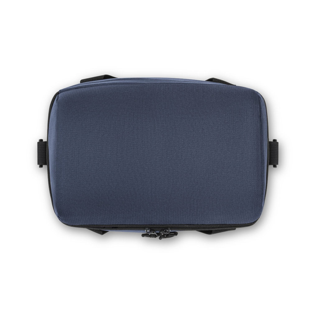 ROMA M promotional cooler bag in blue (detail view) with custom logo branding