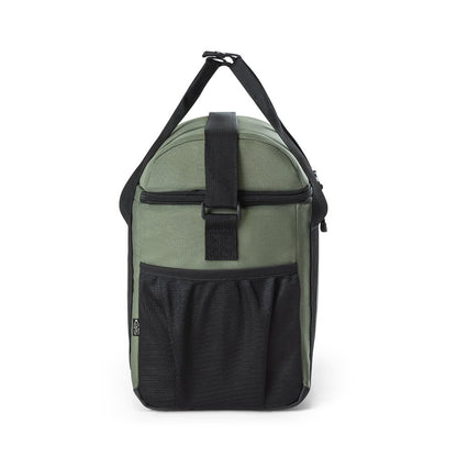 ROMA M promotional cooler bag in dark green (detail view) with custom logo branding