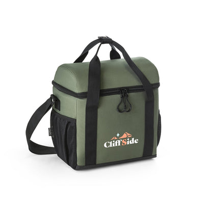ROMA M promotional cooler bag in dark green with custom logo branding