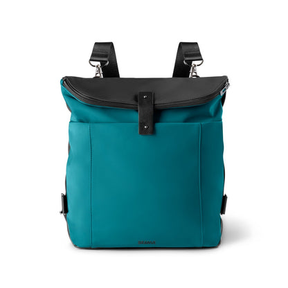 ROVER BACKPACK II promotional backpack in petrol blue (detail view) with custom logo branding