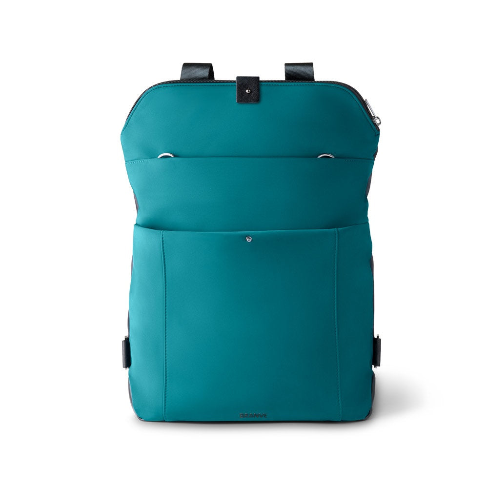 ROVER BACKPACK II promotional backpack in petrol blue (detail view) with custom logo branding