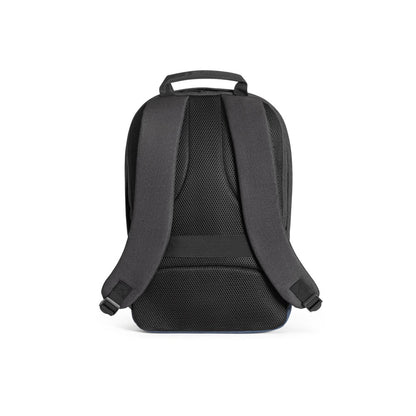 GENOA BPACK promotional backpack in blue (detail view) with custom logo branding