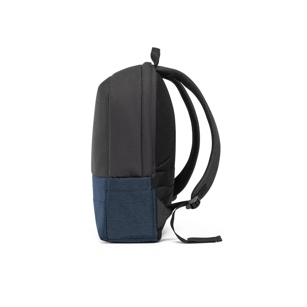 GENOA BPACK promotional backpack in blue (detail view) with custom logo branding