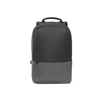 GENOA BPACK promotional backpack in grey (detail view) with custom logo branding