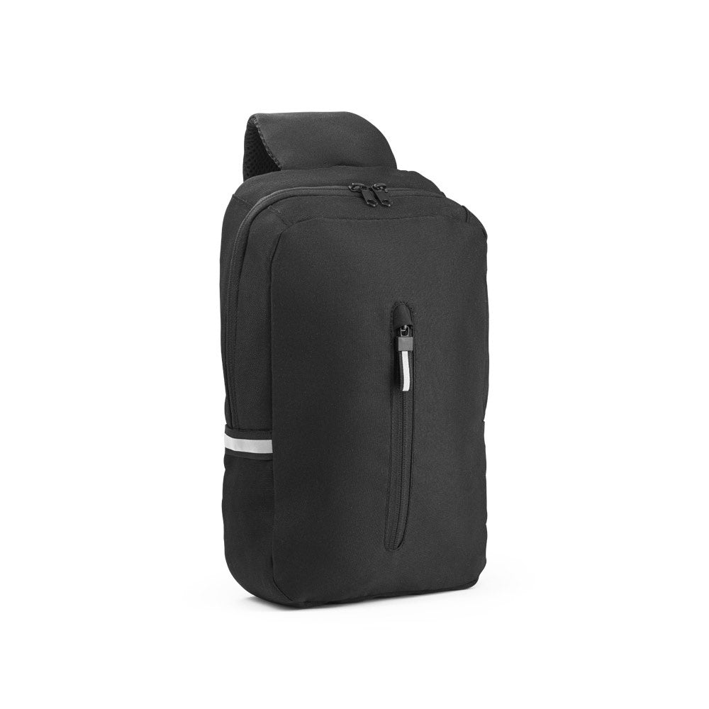 DELFOS promotional travel bag in black with custom logo branding