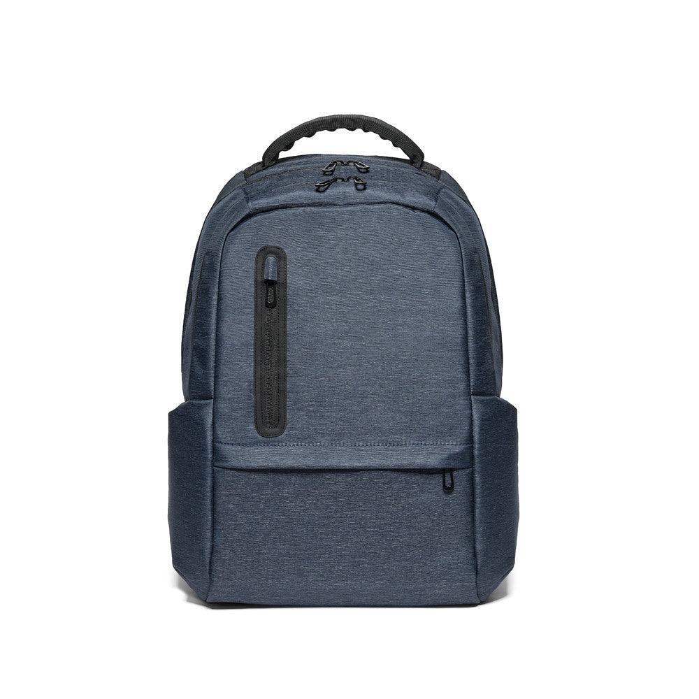 RE-BOSTON promotional laptop bag in blue (detail view) with custom logo branding