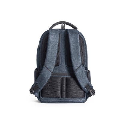 RE-BOSTON promotional laptop bag in blue (detail view) with custom logo branding